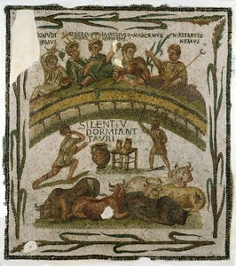 Il banchetto in costume, da El-Jem (antica Thysdrus) c.200-220